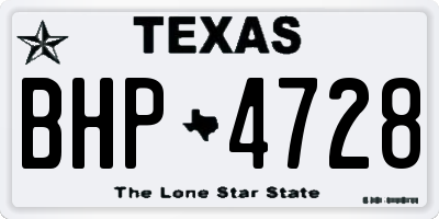 TX license plate BHP4728