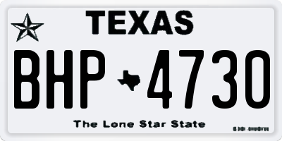 TX license plate BHP4730