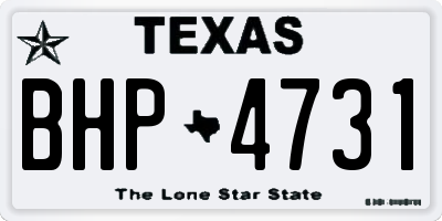 TX license plate BHP4731