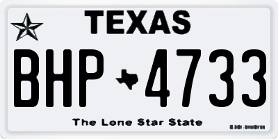 TX license plate BHP4733