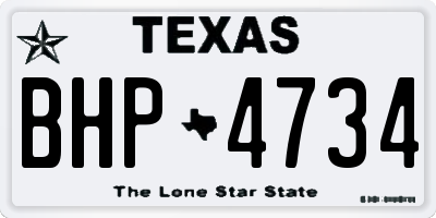 TX license plate BHP4734