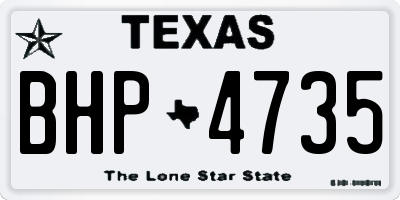 TX license plate BHP4735