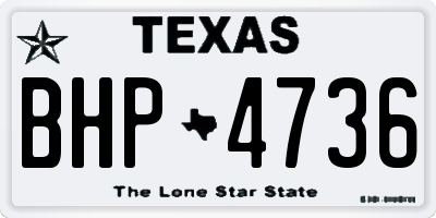 TX license plate BHP4736