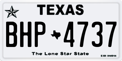 TX license plate BHP4737