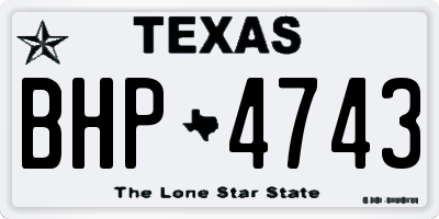 TX license plate BHP4743