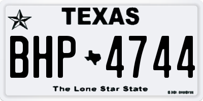 TX license plate BHP4744