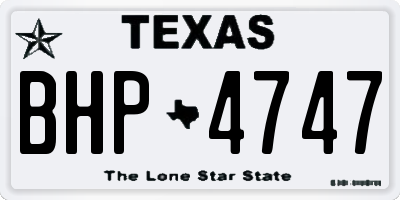 TX license plate BHP4747