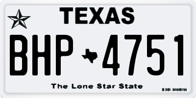 TX license plate BHP4751