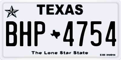 TX license plate BHP4754