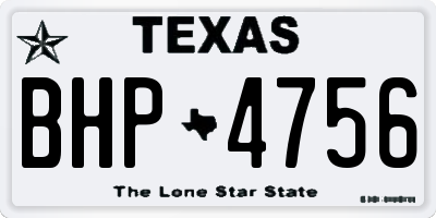 TX license plate BHP4756