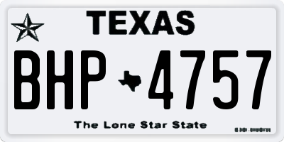TX license plate BHP4757