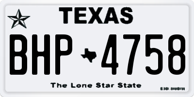 TX license plate BHP4758