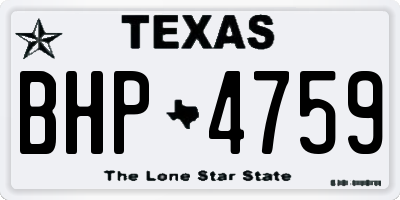 TX license plate BHP4759