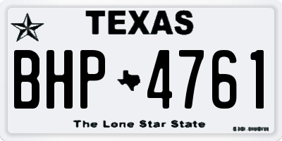 TX license plate BHP4761
