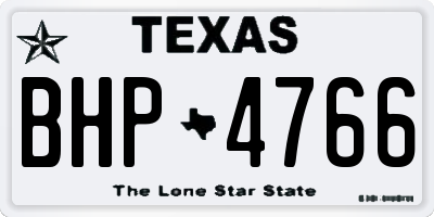 TX license plate BHP4766