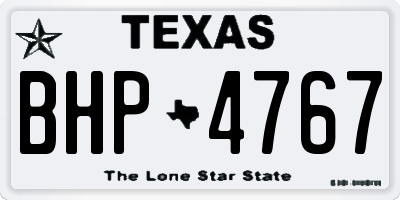TX license plate BHP4767