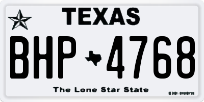 TX license plate BHP4768