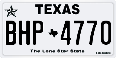 TX license plate BHP4770