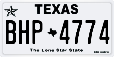 TX license plate BHP4774