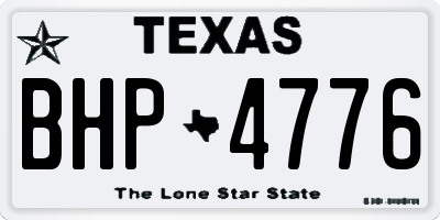 TX license plate BHP4776