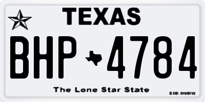 TX license plate BHP4784