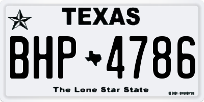 TX license plate BHP4786