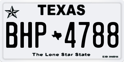 TX license plate BHP4788
