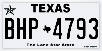 TX license plate BHP4793