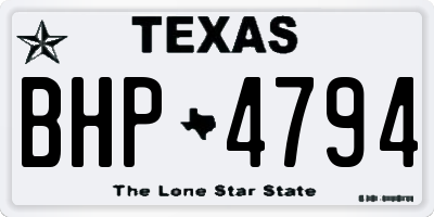TX license plate BHP4794