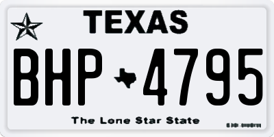 TX license plate BHP4795
