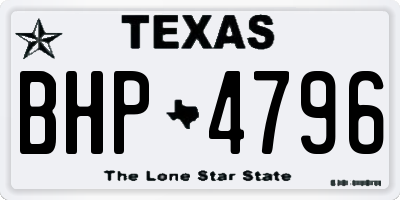TX license plate BHP4796