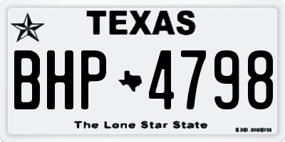 TX license plate BHP4798