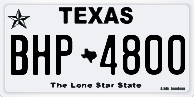 TX license plate BHP4800