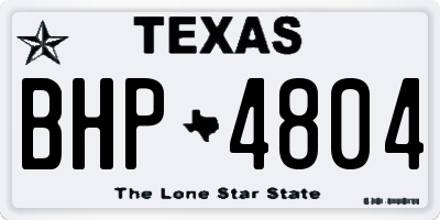 TX license plate BHP4804