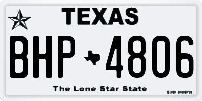TX license plate BHP4806