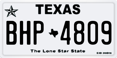 TX license plate BHP4809
