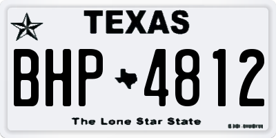 TX license plate BHP4812