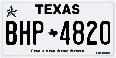TX license plate BHP4820