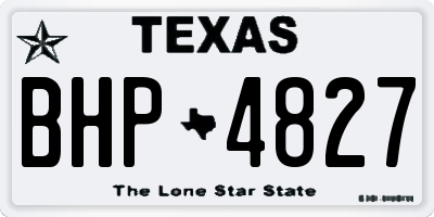 TX license plate BHP4827