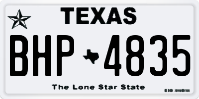 TX license plate BHP4835