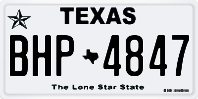 TX license plate BHP4847