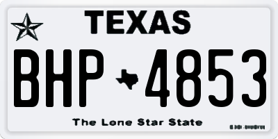 TX license plate BHP4853
