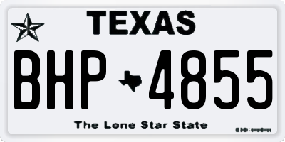 TX license plate BHP4855