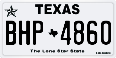 TX license plate BHP4860