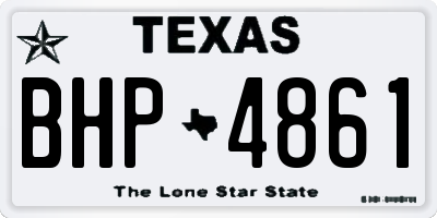 TX license plate BHP4861