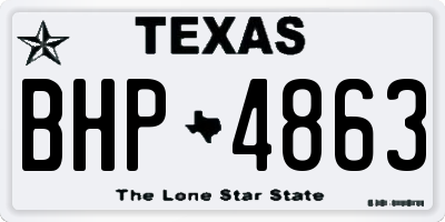 TX license plate BHP4863