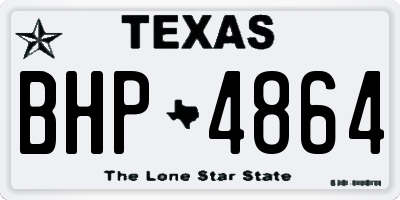 TX license plate BHP4864