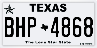 TX license plate BHP4868