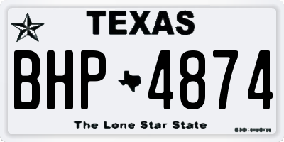 TX license plate BHP4874