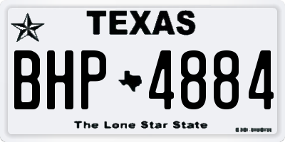 TX license plate BHP4884